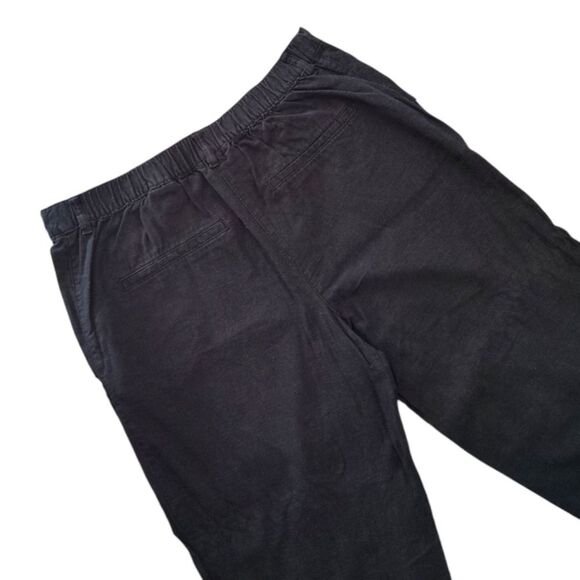 H&M Black High Waist Wide Leg Linen Blend Trouser Pants Plussize 14 - Picture 8 of 13